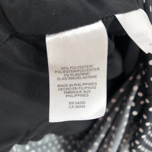 Anne Klein Dress Womens 6 Black Polka Dot Fit & Flare Knee Cap Sleeves Stretch - Picture 7 of 10